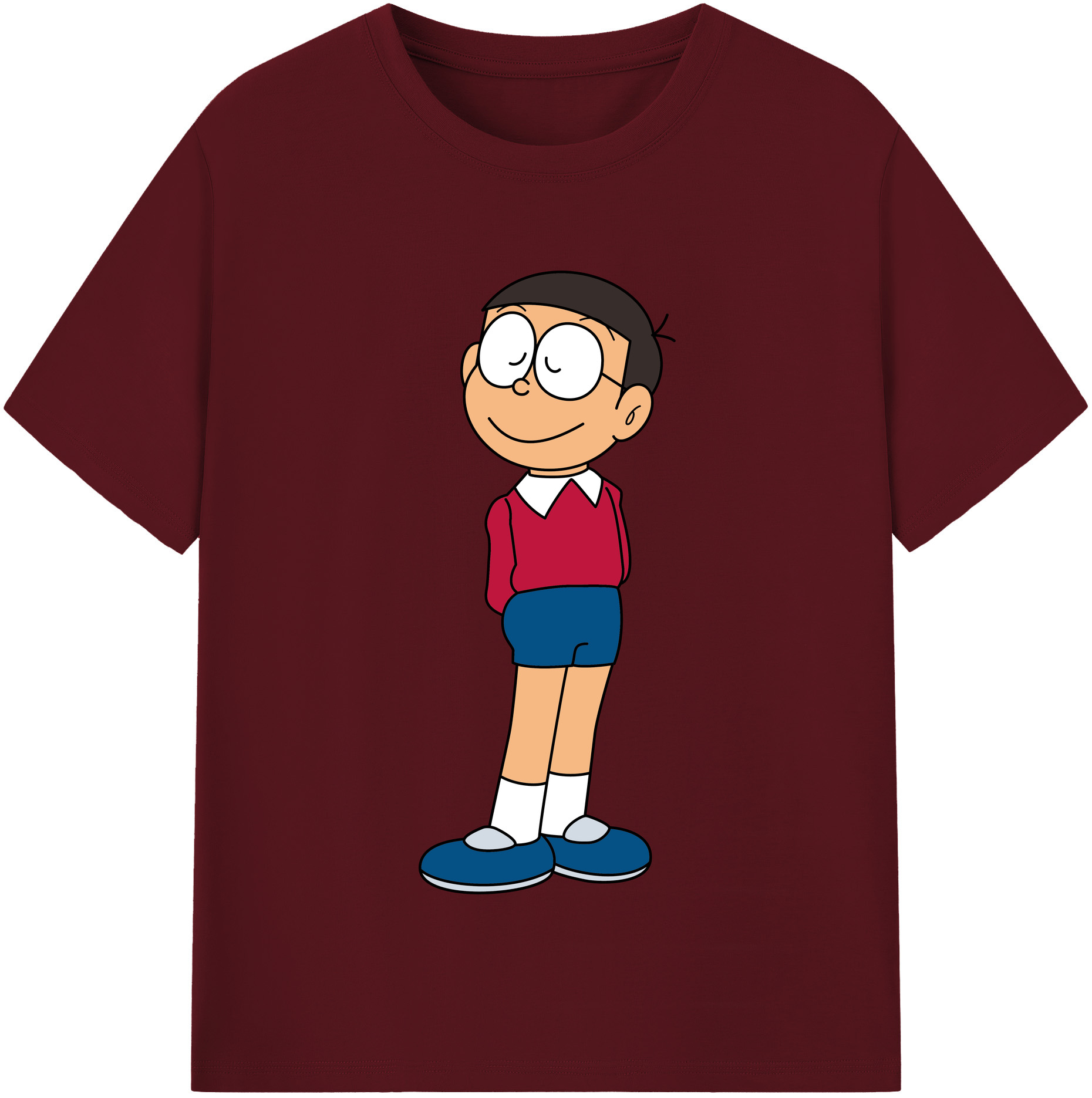 （画像用） ドラえもん 野比 のび太 Doraemon Nobita Nobi 綿100％半袖Tシャツ（フロントプリント）